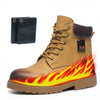 Genuine Leather Ankle Heated Boots for Men & Women with 20000mAh Battery 5-level Temperature Adjustment Fur Liner Rechargeable Electric Winter Warm Snow Boots
